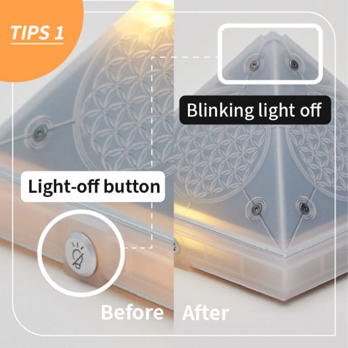 Tip 1: press the side button to turn off the blinking light